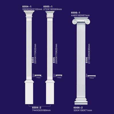 Colonne europee leggere del poliuretano/colonne romane per la parete/soffitto